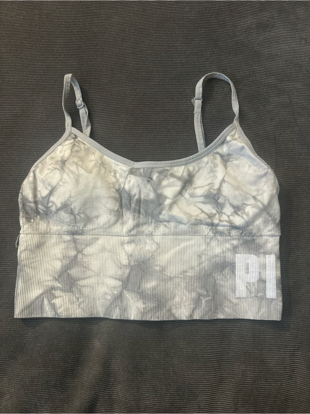 PINK Victoria's Secret Grey Tie-Dye Seamless Crop Bralette